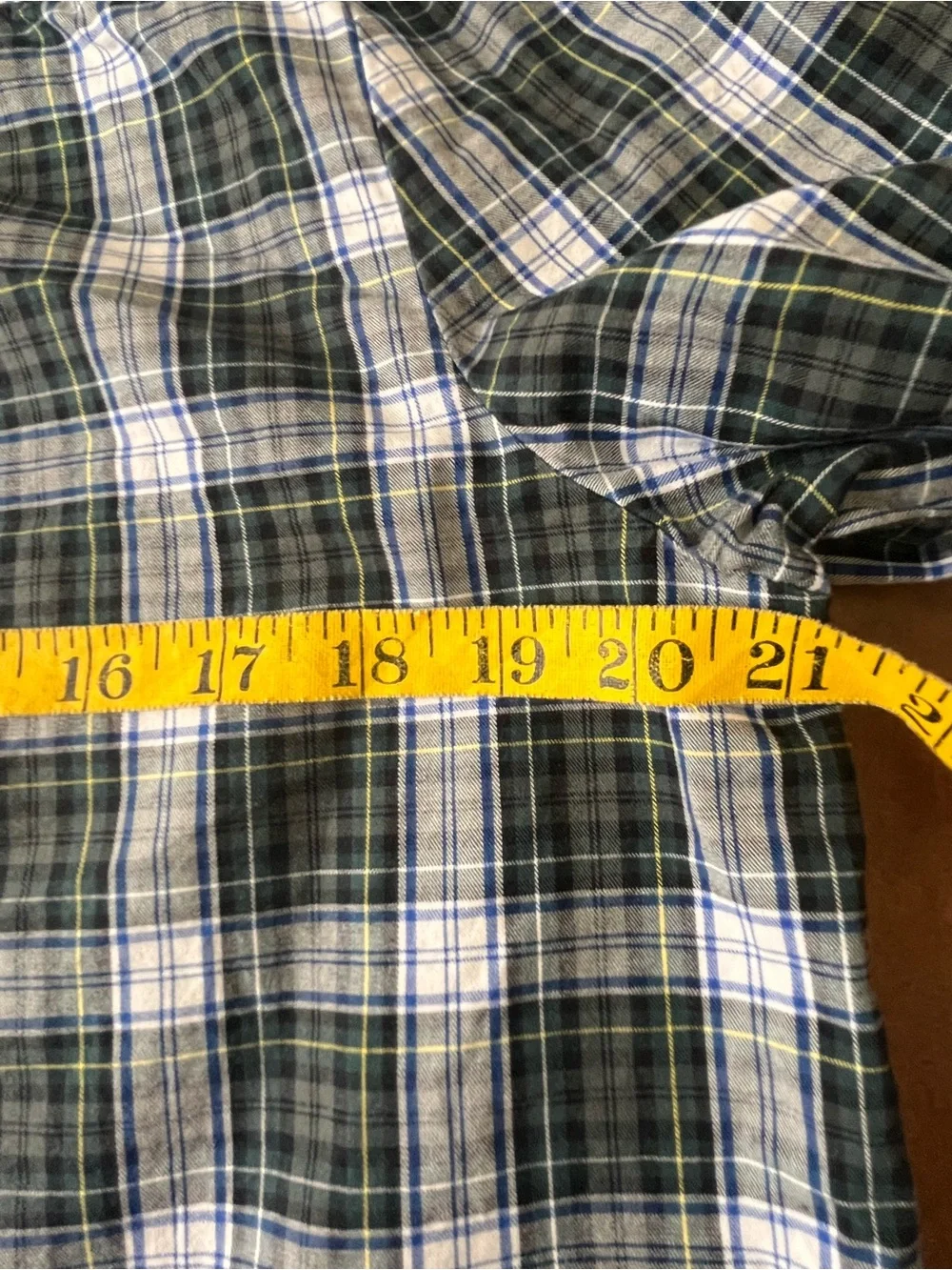J. Crew Black, White & Blue Plaid Ruffle-Front Button-Down Women’s Shirt Size L